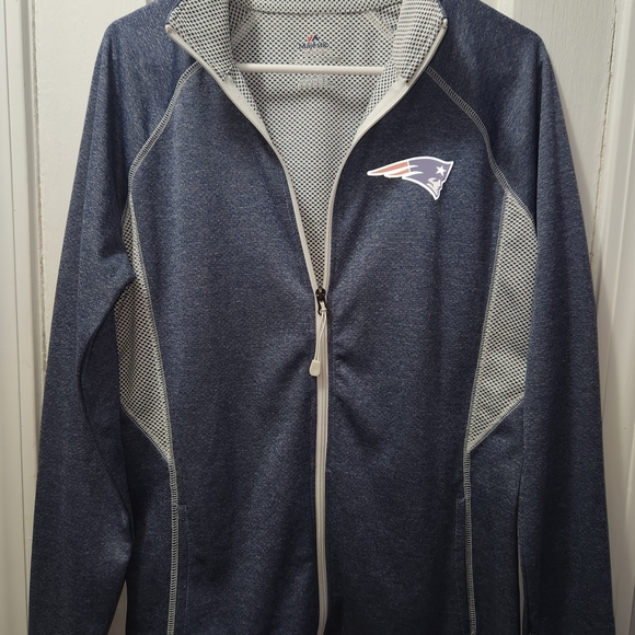 Majestic Jackets & Blazers - New England Patriots Blue Zip-Up Jacket Size Large NWOT